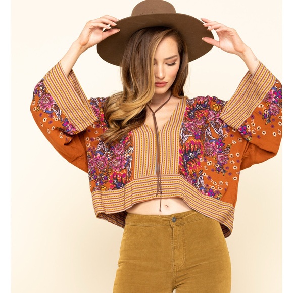 Free People Mix & Match Print Blouse Womens Size Small - Picture 1 of 10